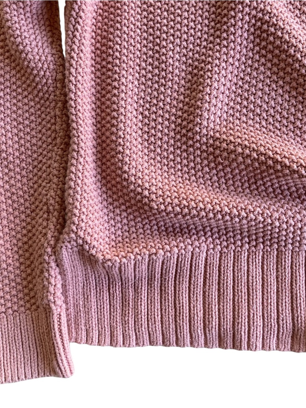 Lucky Brand Pink Cotton Knit V-Neck Sweater Medium Cozy Fall Pullover - Picture 6 of 7